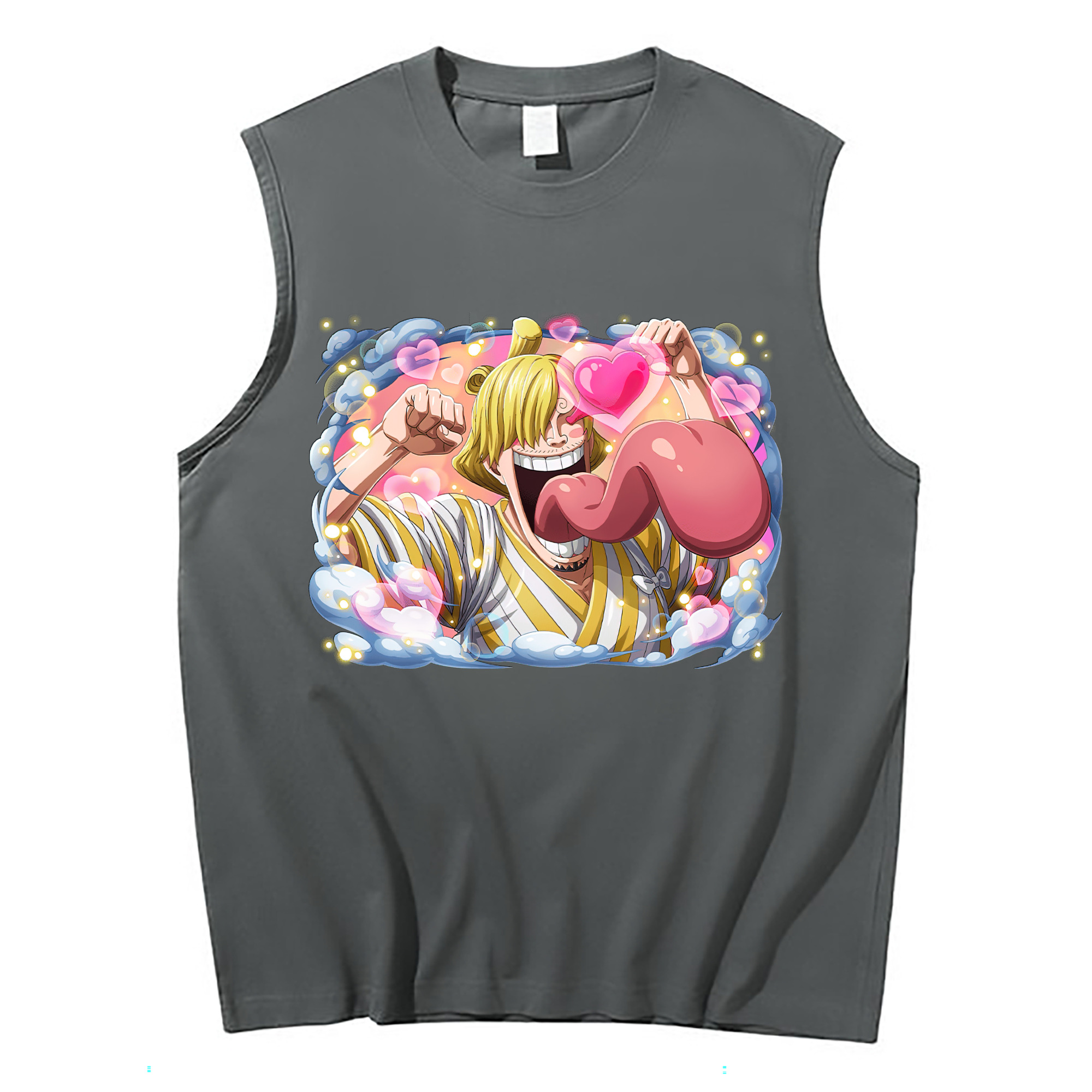 （画像用） ワンピース サンジ ONE PIECE Sanji コットン100％タンクトップ（フロントプリント）